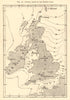 Cotidal lines of the British Isles. Sketch map 1886 old antique plan chart