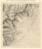 Curves of the coast between Oneglia & Savona. Liguria. Imperia. Sketch map 1886