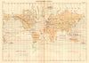 Isothermal Lines. World 1886 old antique vintage map plan chart
