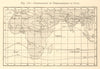 July temperatures. Africa. Indian Ocean South Asia. SMALL sketch map 1886