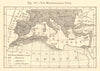 The Mediterranean Flora. Sketch map 1886 old antique vintage plan chart