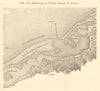 Papeiti Roadstead, Tahiti. French Polynesia. Papeete. Sketch map 1886 old
