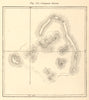 Gambier Islands. French Polynesia. Tuamotu archipelago. Sketch map 1886