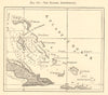 The Bahama Archipelago. Bahamas. Cuba Turks & Caicos. Sketch map 1886 old
