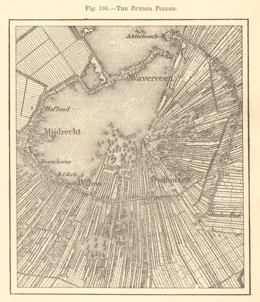 Zuyder Polder. Netherlands. Waverveen Mijdrecht Wilms Oudhuizen. Sketch map 1886