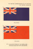 UNITED KINGDOM FLAGS. UK. Blue Ensign, Red Ensign 1955 old vintage print