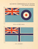 UNITED KINGDOM FLAGS. UK. Royal Air Force Ensign, Civil Air Ensign 1955 print