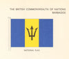 BARBADOS FLAGS. National Flag 1968 old vintage print picture