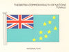 TUVALU FLAGS. National Flag 1985 old vintage print picture