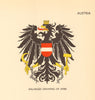 AUSTRIA FLAGS. Enlarged Drawing of Arms 1955 old vintage print picture