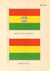 BOLIVIA FLAGS. National Flag and Ensign, Merchant Flag 1955 old vintage print