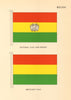 BOLIVIA FLAGS. National Flag and Ensign, Merchant Flag 1955 old vintage print