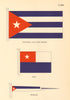 CUBA FLAGS. National Flag and Ensign, Jack, Pendant 1955 old vintage print
