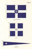 GREECE FLAGS. Civil Air Ensign, Jack, Pendant 1964 old vintage print picture