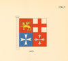ITALY FLAGS. Jack 1955 old vintage print picture