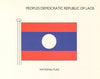 LAOS FLAGS. Peoples Democratic Republic of Laos. National Flag 1985 old print
