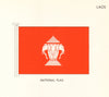 LAOS FLAGS. National Flag 1964 old vintage print picture
