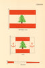 LEBANON FLAGS. National Flag, Jack, Pendant 1955 old vintage print picture