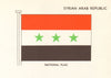 SYRIA FLAGS. Syrian Arab Republic. National Flag 1965 old vintage print
