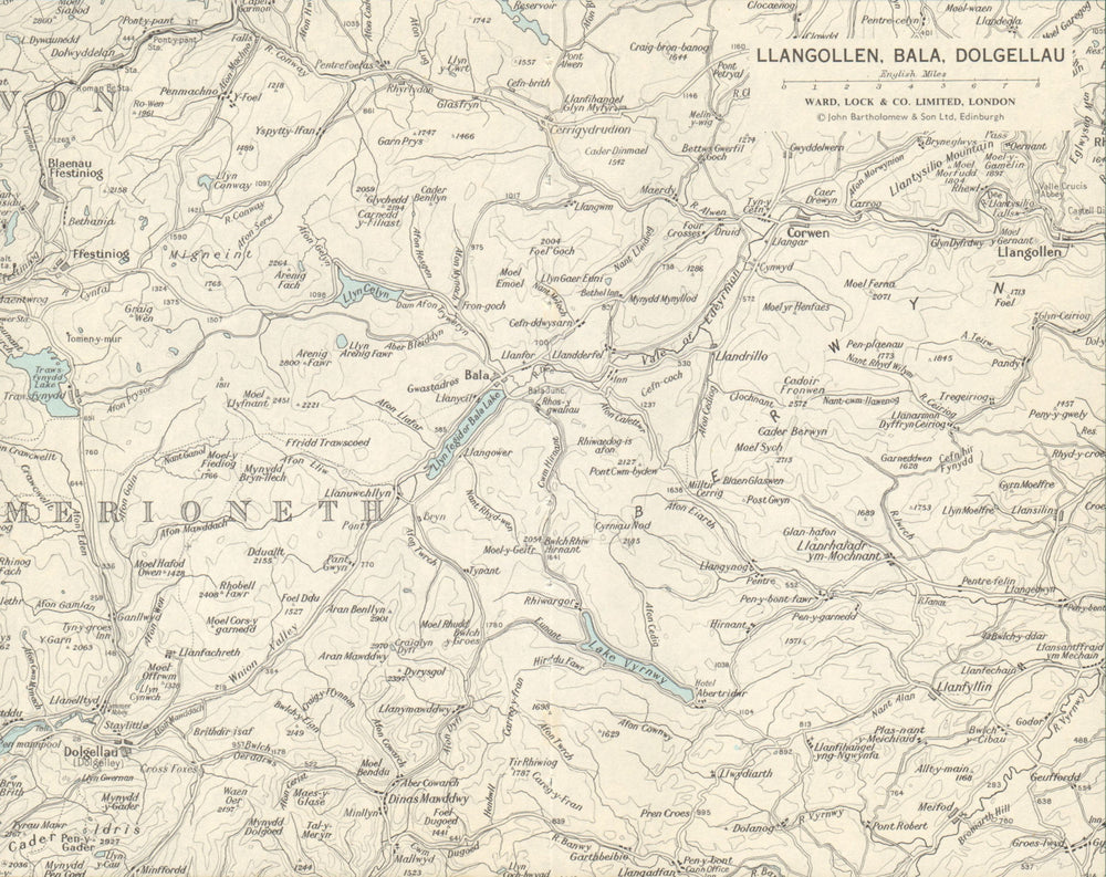 CENTRAL WALES Snowdonia Llangollen Bala Dolgellau Ffestiniog. WARD LOCK 1968 map