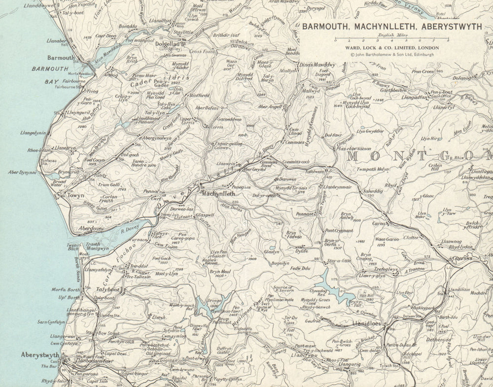 WEST WALES Barmouth Machynlleth Aberystwyth Aberdovey. WARD LOCK 1968 old map