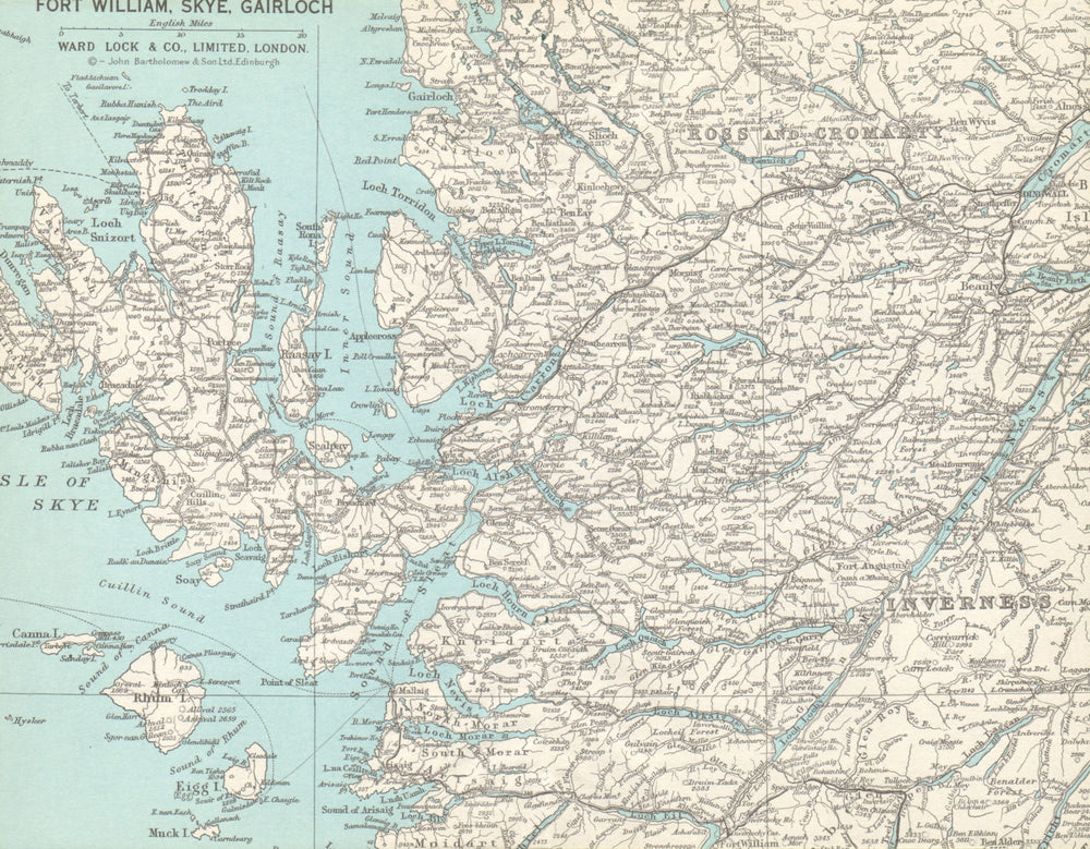 WESTERN SCOTLAND Fort William Skye Gairloch Ross & Cromarty. WARD LOCK 1970 map