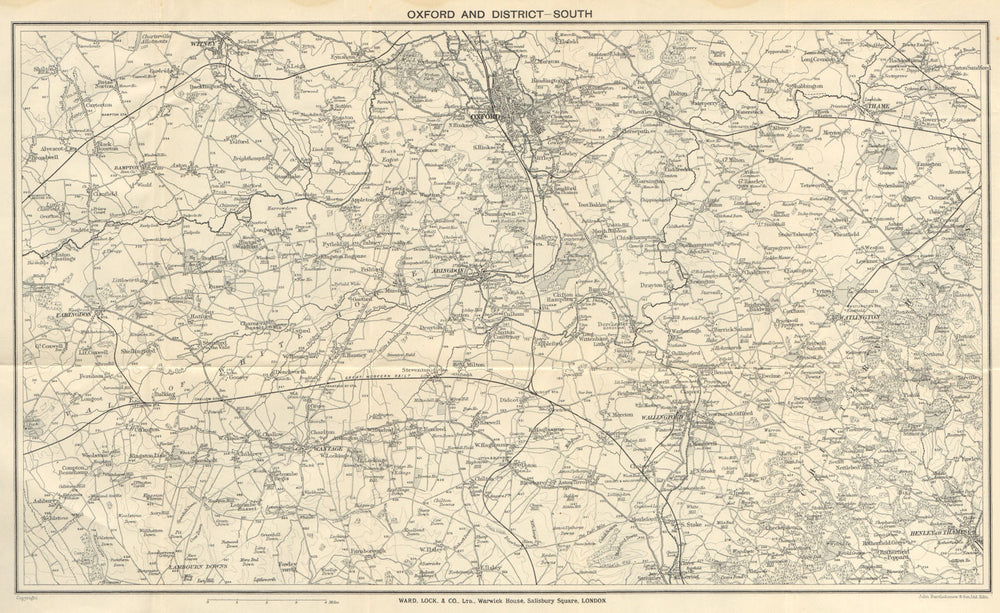 OXFORDSHIRE SOUTH Chilterns Thames Valley Abingdon Henley. WARD LOCK 1924 map