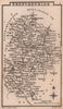 Bedfordshire miniature county map by Samuel Leigh / Sidney Hall c1820 old