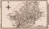Hertfordshire miniature county map by Samuel Leigh / Sidney Hall c1820 old