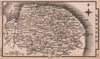 Norfolk miniature county map by Samuel Leigh / Sidney Hall c1820 old