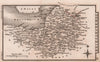 Somersetshire miniature county map by Samuel Leigh / Sidney Hall c1820 old