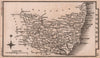 Suffolk miniature county map by Samuel Leigh / Sidney Hall c1820 old