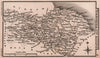 Yorkshire North Riding miniature county map by Samuel Leigh / Sidney Hall c1820