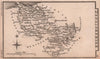 Denbighshire miniature county map by Samuel Leigh / Sidney Hall c1820 old
