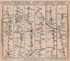 Bury St. Edmunds-Newmarket-Swaffham-Wells road strip map. BOWLES 1782 old