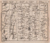 Bristol-Chepstow-Monmouth-Hereford-Ludlow road strip map. BOWLES 1782 old