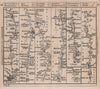 Gloucester-Hereford-Montgomery. Presteigne-Builth road strip map BOWLES 1782