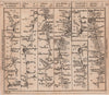 Huntingdon-St. Ives-Ely-Bury St. Edmunds-Ipswich road strip map. BOWLES 1782