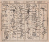 Oxford-Bicester-Buckingham-Bedford-Cambridge road strip map. BOWLES 1782