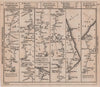 Reigate-Brighton. Dorking-Horsham-Brighton. Lewes road strip map BOWLES 1782