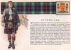 Sutherland. Scotland Scottish clans tartans arms 1957 old vintage print