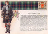 Sutherland. Scotland Scottish clans tartans arms 1957 old vintage print