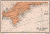 Looe to Penzance sea coast chart. Cornwall. ADMIRALTY 1943 old vintage map