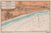 Hythe town plan & sea coast chart. Kent. ADMIRALTY 1943 old vintage map