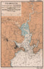 Falmouth, Penryn & St Mawes sea coast chart. Cornwall. ADMIRALTY 1943 old map