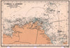 St. Brieuc - Lannion sea coast chart: Côtes-d'Armor. ADMIRALTY 1943 old map