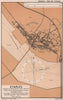 Étaples town plan & sea coast chart. D-Day planning map. ADMIRALTY 1943