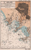 St Helier, Jersey sea coast chart D-Day planning map. ADMIRALTY 1943 old