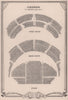 Coliseum Theatre, St Martin's Lane, London. Vintage seating plan 1955 print
