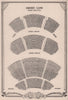 Drury Lane Theatre, Covent Garden, London. Vintage seating plan 1955 old print